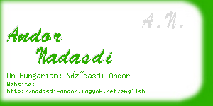 andor nadasdi business card